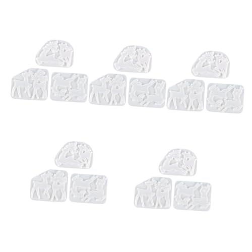 DIYEAH 15 Stk. Teiliges Silikonform Weihnachtselch Anhänger Gießform für Epoxidharz DIY Schlüsselanhänger Halsketten Schmuck Basteln Weihnachtsdeko Anhänger von DIYEAH