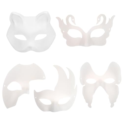 DIYEAH 15 Stück Blanko Masken Papiermasse für Karneval Halloween Cosplay und Festlichkeiten Wiederverwendbar und Leicht für Kreative Designs von DIYEAH