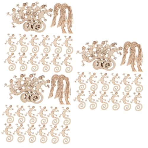 DIYEAH 150 Sätze Leere Holzspaneidechse DIY Holzdekoration Rustikale Holzdekoration Holzplatten für Decoupage Basteln Graffiti Reptil Leerzeichen Holzhandwerk zum Bemalen von DIYEAH