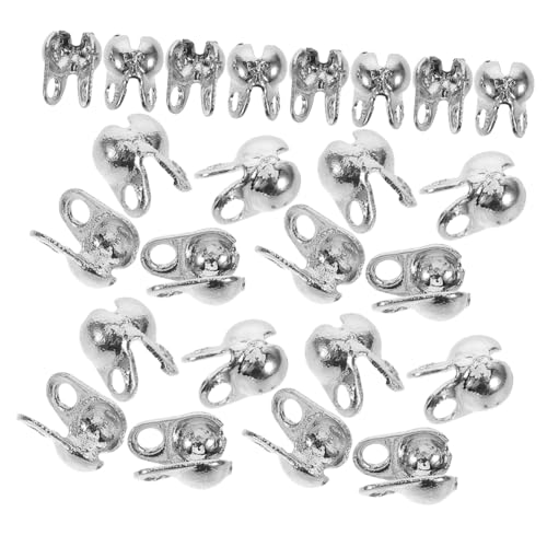 DIYEAH 150 Stück Kraftvolle Crimp Perlen Endkappen für Schmuckherstellung Langlebige Kupferverarbeitung für Diy und Armbänder Knotenabdeckung Einfach zu Verwenden von DIYEAH