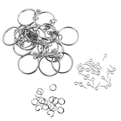 DIYEAH 150 Stück Teiliges Set Schlüsselringe Offene Sprungringe für DIY Schlüsselanhänger und Schmuckherstellung Langlebig und Robust für Kreative Projekte von DIYEAH