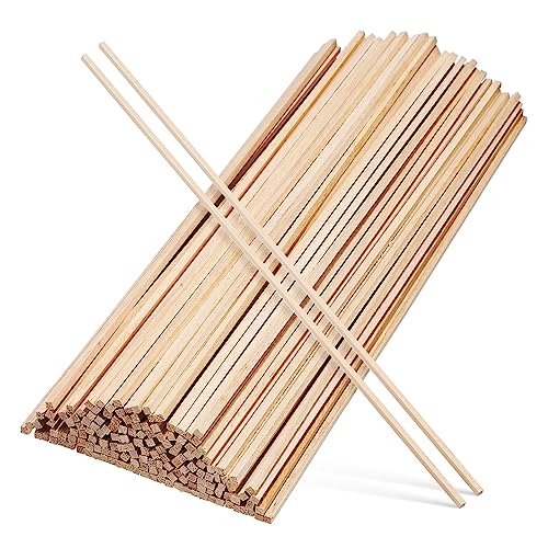 DIYEAH 150Stücke Quadratische Holzstangen Unvollendete Holzstäbe für DIY Basteln Modellbau Robustes Material für Projekte Glatte Oberfläche zum Bemalen von DIYEAH