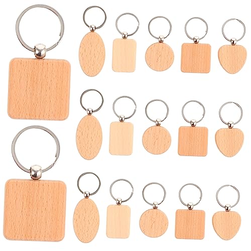 DIYEAH 15Stücke DIY Holzschlüsselanhänger Rohlinge Blanko Schlüsselbund Buchenholz Für Und Bastelprojekte Verschiedene Formen Und Designs DIYEAH 15Stücke DIY Holzschlüsselanhänger Rohlinge Blanko Schlüsselbund Buchenholz Für Und Bastelprojekte Verschiedene Formen Und Designs von DIYEAH