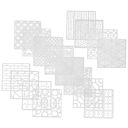 DIYEAH 16 Stck. Malvorlage Handwerk Kunst Schablonen Erwachsene Schablonen zum Malen Herstellung Formschablonen zum Zeichnen geometrische Malschablonen geometrische Hohlschablone Plastik von DIYEAH