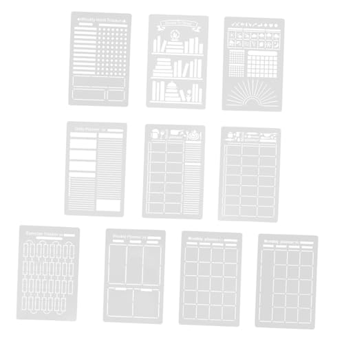 DIYEAH 16 Stück Log Malvorlagen Buch Journal Schablonen Karten Scrapbook Vorlagen Bastelschablonen Vorlagenbuch Schablonen Für Journaling Planer von DIYEAH