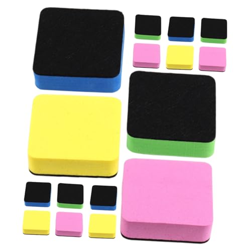 DIYEAH 16 Stück Square Blackboard Rub trockener Tafelwischer Whiteboard-Trockenlöscher Tafelgummi Mini-Radiergummis für Whiteboards Mikrofaser -Radiauto -Radiergummi Eva-Filztuch von DIYEAH