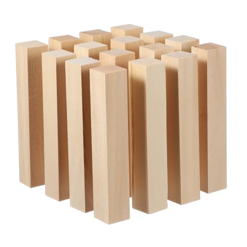 DIYEAH 16 Stück Streifen Aus Lindenholz Herstellung Unvollendet Lindenholzblöcke Stangen Balsa Stöcke Für Basteln Leerzeichen Teile Holzbearbeitung Malerei Quadratische Holzdübel von DIYEAH