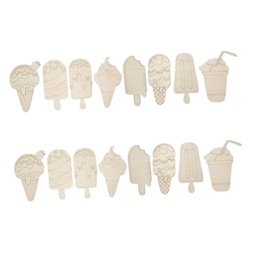 DIYEAH 16 Stück Teiliges Diy Unbemalter Eiscreme Holzfiguren zum Bemalen Kreative Sommer Bastelsets für Einfache Holz Deko für Malspaß und Partygeschenke DIYEAH 16 Stück Teiliges Diy Unbemalter Eiscreme Holzfiguren zum Bemalen Kreative Sommer Bastelsets für Einfache Holz Deko für Malspaß und Partygeschenke von DIYEAH