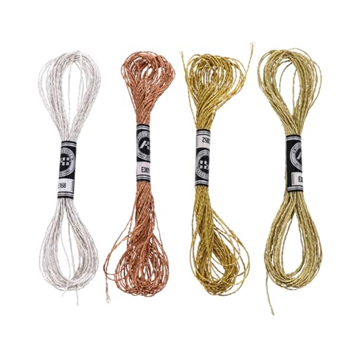 DIYEAH 16 Stück Teiliges Metallisches Stickgarn für Kreuzstich und DIY Projekte pro Strang Flexibles für Armbänder und Kreative Bastelarbeiten von DIYEAH