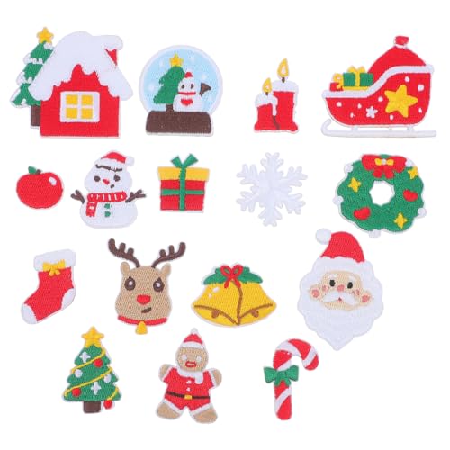 DIYEAH 16 Stück Teiliges Weihnachts Stickpatch Set mit Santa Claus Schneemann und Elch Selbstklebende Stoffaufnäher für Diy Dekoration und Reparatur von Kleidung und Accessoires DIYEAH 16 Stück Teiliges Weihnachts Stickpatch Set mit Santa Claus Schneemann und Elch Selbstklebende Stoffaufnäher für Diy Dekoration und Reparatur von Kleidung und Accessoires von DIYEAH