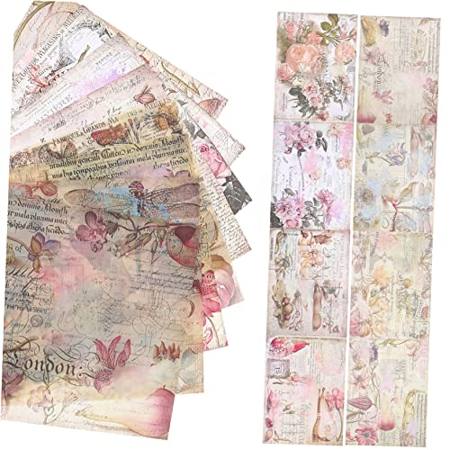 DIYEAH 16 Stück Vintage Scrapbooking Hintergrundpapier Große Dekorative Papiere für DIY Projekte zum Gestalten von Tagebüchern Postkarten und Bastelarbeiten von DIYEAH
