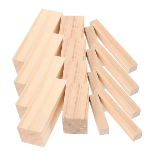 DIYEAH 16 Stück Würfel holz gestreifte Holzsäule geschnitztes Holz einstellbar Leerzeichen Tische Gravieren Herstellung groß bastelholz holzwerkzeug Bastelbrett aus Holz Holzblock hölzern von DIYEAH