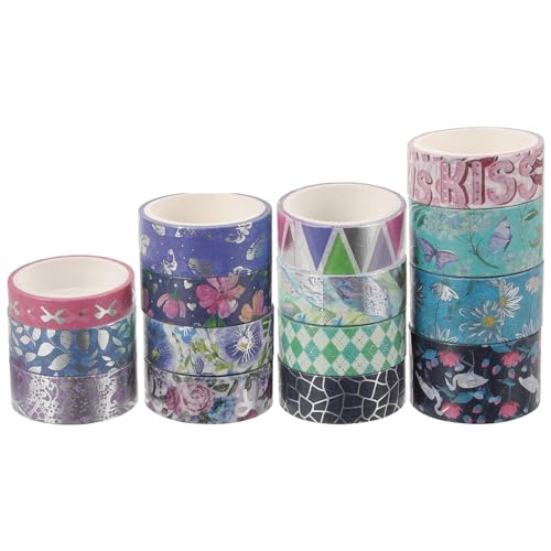 DIYEAH 17 Rollen Washi Tape Set Dekorative Klebebänder mit Floralen Mustern für Scrapbooking Journaling und Diy Projekte Einfache Anwendung und Praktische Aufbewahrung von DIYEAH