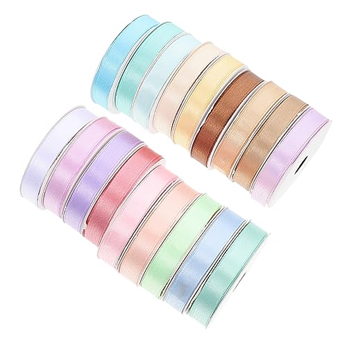 DIYEAH 18 Rollen Dekorationsbänder Farben Hochwertige Satin Ribbons für Geschenkverpackung Hochzeitsfeiern und DIY Bastelprojekte pro Rolle Vielseitig Einsetzbar Zufällige Farbe von DIYEAH