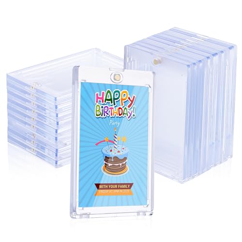 DIYEAH 18 Stück Teiliges Magnetische Kartenhalter Klare Schutzhüllen für Sammelkarten mit Magnetverschluss Einfach zu Bedienen und Schützend für Baseballkarten und Trading Cards von DIYEAH