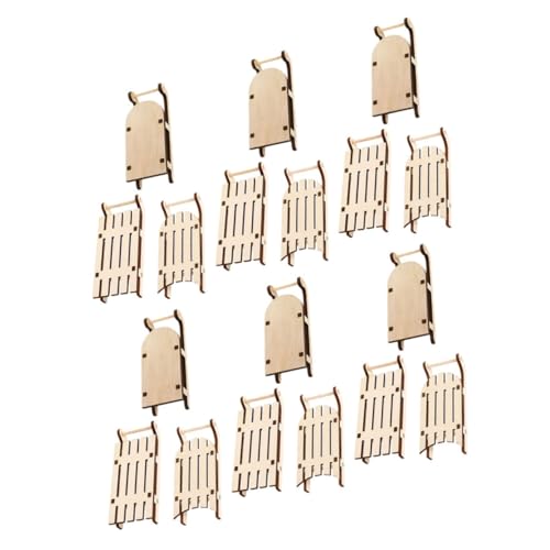 DIYEAH 18 Stück Teiliges Miniatur-Holzschlitten DIY Weihnachtsbaum Anhänger Robuste Holzdeko für Festliche Tisch Baumschmuck Langlebige Weihnachtsornamente von DIYEAH