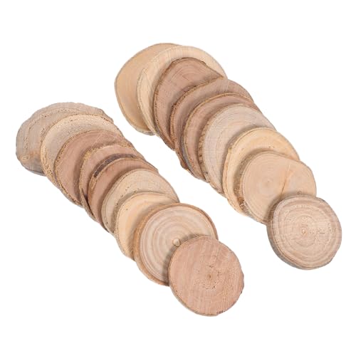 DIYEAH 18 Stück Teiliges Runde Holzscheiben für Bastelprojekte Natürliche Baumrinde DIY Holzchips für Kreative Handarbeiten und Gartendekoration von DIYEAH