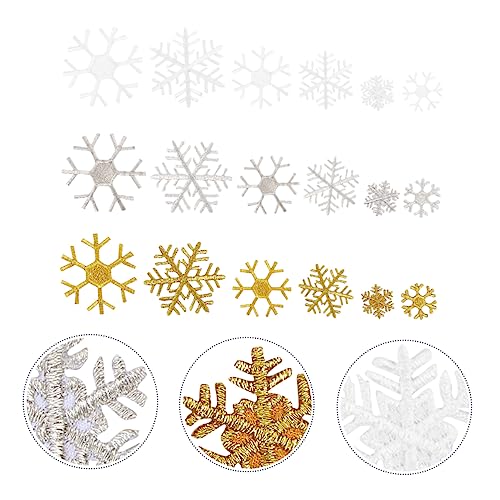 DIYEAH 18 Stück Teiliges Schneeflocken Stoffpatch Weihnachtsdeko Applikationen in Verschiedenen und Farben Langlebige Bestickte Aufnäher für DIY Kleidung und Festliche Kostüme DIYEAH 18 Stück Teiliges Schneeflocken Stoffpatch Weihnachtsdeko Applikationen in Verschiedenen und Farben Langlebige Bestickte Aufnäher für DIY Kleidung und Festliche Kostüme von DIYEAH