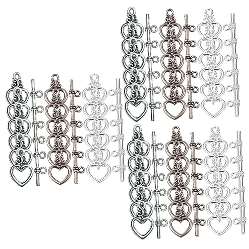DIYEAH 180 Sätze Herz- -taste Halskette Schmuck Knebelverschluss Schlüssel Schließungen Verschlüsse Werkzeug Zur Herstellung Von Armbändern Armbandverbinder Legierung von DIYEAH
