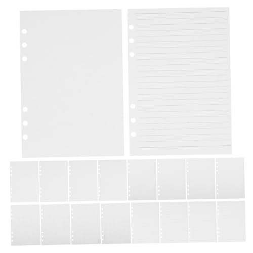 DIYEAH 180 Stück Teiliges Nachfüllpapier mit Ringbuch Einlagen Vielseitige Planer Innenblätter Elfenbeinweiß Liniert Blanko und Kariert Geeignet für Planer Notizbücher Organizer von DIYEAH
