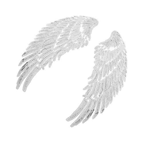 DIYEAH 1Paar Pailletten Wings Aufnäher Engel Patches für DIY Kleidung Glitzernde Applikationen zum Aufnähen oder Bügeln Dekoration für Jacken Taschen und Bastelprojekte von DIYEAH