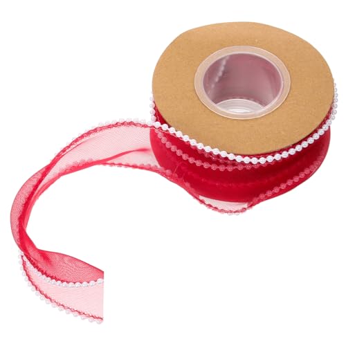 DIYEAH 1Rolle Bastelband Breites Dekorationsband mit Wellendesign und Perlen für Hochzeitskränze und DIY Schneidbar und Langlebig Handgefertigt Robustem DIYEAH 1Rolle Bastelband Breites Dekorationsband mit Wellendesign und Perlen für Hochzeitskränze und DIY Schneidbar und Langlebig Handgefertigt Robustem von DIYEAH