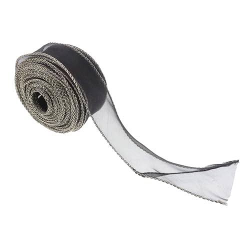 DIYEAH 1Rolle Breites Schwarzes Chiffonband mit Golddraht für DIY Projekte Hochzeitsdekoration Geschenkverpackung Basteln und Gestaltung Goldrand von DIYEAH
