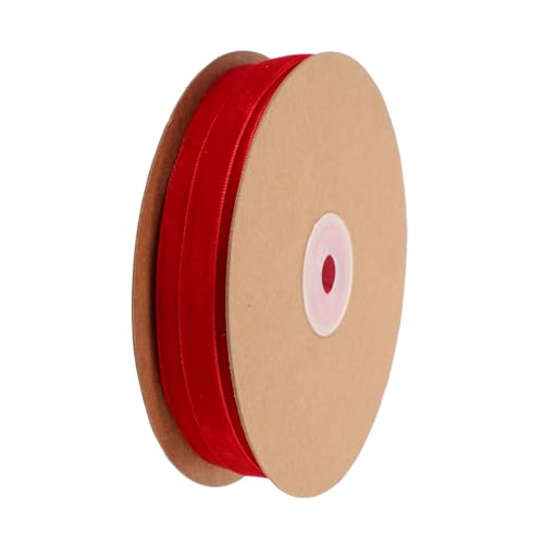 DIYEAH 1Rolle Rollendes Rotes Flockenband Chiffon Einseitiges Dekorationsband für DIY Basteln Geschenkverpackung und Haarzubehör für Modeaccessoires und Partydekorationen von DIYEAH