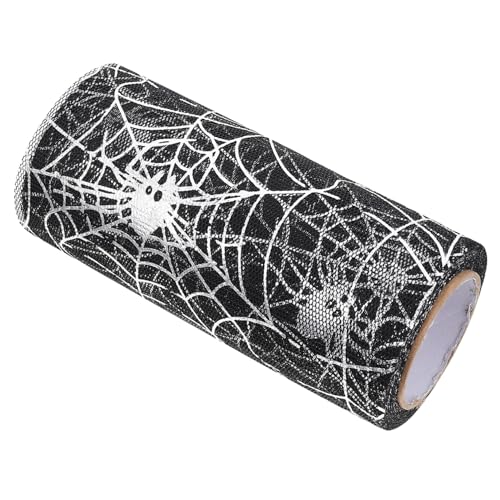 DIYEAH 1Rolle Tüllrolle Halloween Dekoration Yards Netzstoff für Tutu Kleider DIY Handwerk Geschenkbänder Elegantes Tüllband mit Spinnenmotiv für Partys und Festlichkeiten DIYEAH 1Rolle Tüllrolle Halloween Dekoration Yards Netzstoff für Tutu Kleider DIY Handwerk Geschenkbänder Elegantes Tüllband mit Spinnenmotiv für Partys und Festlichkeiten von DIYEAH
