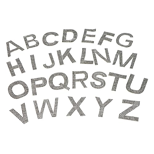 DIYEAH 1Satz Alphabet Aufbügeln Patches Strass Applique Bügelbilder für DIY Kleidung Taschen und Kunsthandwerk Hochwertige Glänzende Aufnäher Einfach zu Verwenden von DIYEAH