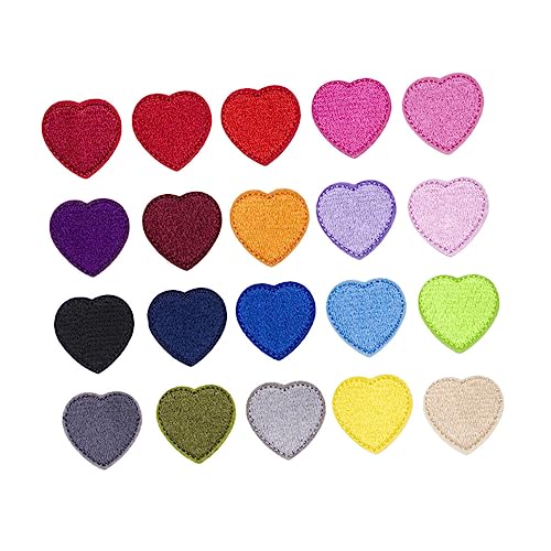 DIYEAH 1Satz Herzen Patches Bunte Bestickte Aufkleber für Kleidung Kreative Applikationen für Jacken Hüte und Jeans Langlebig und Praktisch für DIY Projekte von DIYEAH