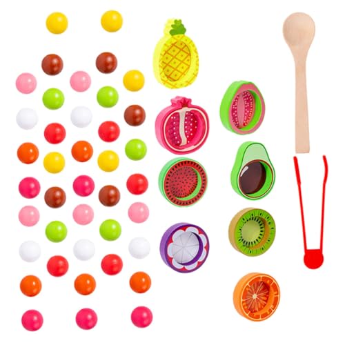 DIYEAH 1Satz Holzperlen für Kleinkinder Montessori Lernspielzeug zur Früherkennung und Farbklassifizierung Sicheres und Langlebiges Holzmaterial Fördert Hand Augen Koordination von DIYEAH