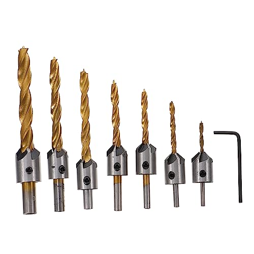 DIYEAH 1Satz Teiliges Holzbohrerset Mit Fasenschneider Und Senkerbohrer Für Präzise Bohrungen Kegelsenker Und Twist Drill Bit Für Holzverarbeitung von DIYEAH