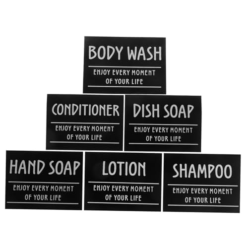 DIYEAH 1Satz Wasserfeste Etiketten für Duschflaschen Teiliges Set zur Organisation von Badezimmerutensilien Selbstklebend und Langlebig für Shampoo und Duschgel von DIYEAH