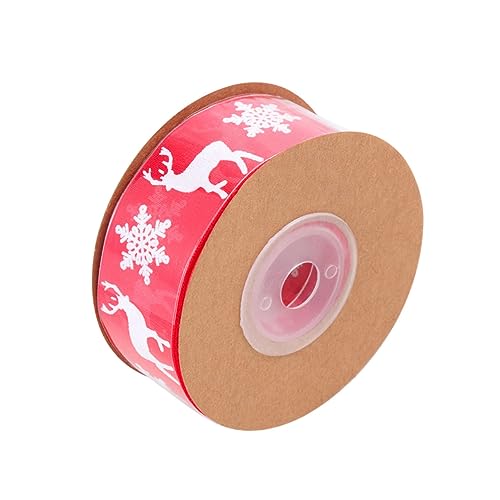 DIYEAH Weihnachtsband Aus Organza Mit Elch- Und Schneeflockenmotiv Rot 10 M Vielseitig Einsetzbar Zum Verpacken Von Haarschleifen Kleidern Hochzeitsdekoration von DIYEAH