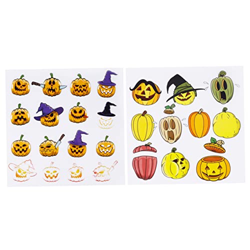 DIYEAH 2 Bögen Halloween Kleideraufkleber Kleidungsflicken Aufkleber Aufkleber Kleidung Wärmeübertragung Party Kleideraufkleber Stoff Kleiderflicken Aufkleber Kürbis von DIYEAH