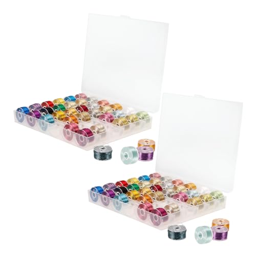 DIYEAH 2 Boxen Metallic Stickgarn mit Stabilem Glanz Biegbares Basteldraht Garn für Handarbeiten Bunte Stickfäden für Blumenarrangements und Häkelblumen Praktische Spulenbox von DIYEAH