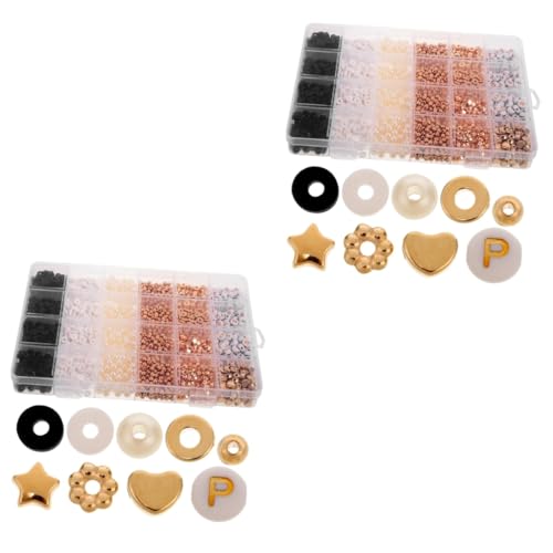 DIYEAH 2 Boxen Teiliges Schmuckbastelset mit Kleinen Lose Perlen für Diy Armbänder Halsketten und Schmuckherstellung Vielseitige Spacer Perlen für Freundschaftsarmbänder und Accessoires von DIYEAH