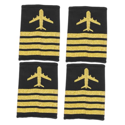 DIYEAH 2 Paare Pilot Schulterklappen mit Streifen Captain Uniform Epauletten für Kostüm Professionelle Airline Schulterbänder für Cosplay und Bühnenauftritte DIYEAH 2 Paare Pilot Schulterklappen mit Streifen Captain Uniform Epauletten für Kostüm Professionelle Airline Schulterbänder für Cosplay und Bühnenauftritte von DIYEAH