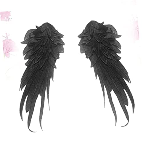 DIYEAH 2 Paare Schwarze Bestickte Engelsflügel Aufnäher Polyestergarn Realistische DIY Flügel Applikation Langlebig und Leicht Aufnähen für Kostüme Bühnenperformance und Partydekoration DIYEAH 2 Paare Schwarze Bestickte Engelsflügel Aufnäher Polyestergarn Realistische DIY Flügel Applikation Langlebig und Leicht Aufnähen für Kostüme Bühnenperformance und Partydekoration von DIYEAH
