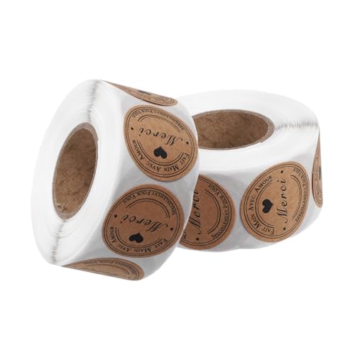 DIYEAH 2 Rollen Aufkleber Runde Selbstklebende Etiketten aus Kraftpapier für Hochzeiten Partys Kleine Unternehmen und Geschenkverpackungen Elegant und Retro DIYEAH 2 Rollen Aufkleber Runde Selbstklebende Etiketten aus Kraftpapier für Hochzeiten Partys Kleine Unternehmen und Geschenkverpackungen Elegant und Retro von DIYEAH