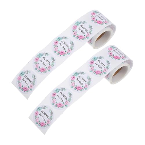 DIYEAH 2 Rollen Blumenversiegelungsaufkleber mit Ablösbaren Etiketten Dekorative und Praktische Klebeetiketten für Elegante Blumenmuster für Verpackungen und Briefe von DIYEAH