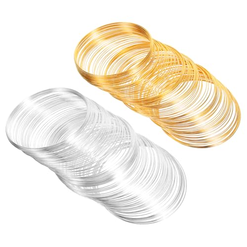DIYEAH 2 Rollen Edelstahl Schmuckdraht DIY Basteldraht Flexibel Langlebig für Perlenherstellung Gold Silberfarben Vielseitig Verwendbar für Schmuckgestaltung und Handarbeiten von DIYEAH