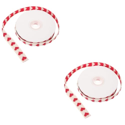 DIYEAH 2 Rollen Geschenkband Schnur-bastelband Gestaltetes Paketband Juteband Mit Jutebesatz Bögen Dickes Band Schleifen Zum Verpacken Bänder Zum Basteln Taupe Polyester Baumwolle von DIYEAH