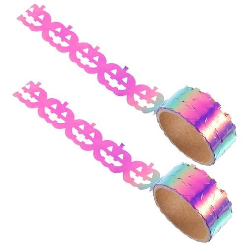 DIYEAH 2 Rollen Halloween-Band Halloween-Skelettknochen Skelette Dekorationen geschenkband halloween halloween-dekoration Halloween-Tape- Geschenkverpackungsband das Haustier Violett von DIYEAH