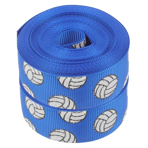 DIYEAH 2 Rollen Handgefertigter Bogen Band Umwickeln Sportballband Sportband Volleyball-partydekorationen Band Zum Basteln Volleyball-partygeschenke Blumenpackband Blue Polyester von DIYEAH