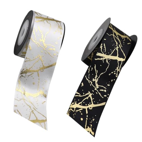 DIYEAH 2 Rollen Hochwertiges Verpackungsband Breit Goldfolie Polyester für DIY Dekoration für Partys Hochzeiten und Kreative Projekte von DIYEAH