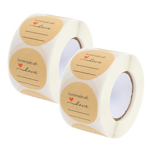DIYEAH 2 Rollen Kraftpapier Aufkleber Runde Selbstklebende Backetiketten für Selbstgemachte Backwaren Verpackung Starke Haftung Rückstandsfrei Entfernbare Dichtungsaufkleber für DIYEAH 2 Rollen Kraftpapier Aufkleber Runde Selbstklebende Backetiketten für Selbstgemachte Backwaren Verpackung Starke Haftung Rückstandsfrei Entfernbare Dichtungsaufkleber für von DIYEAH