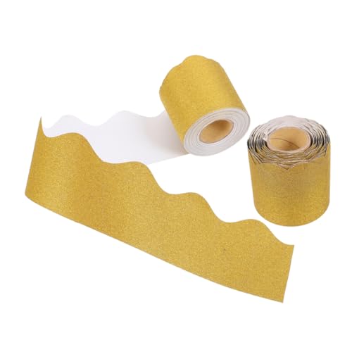 DIYEAH 2 Rollen Kreidetafel Randaufkleber Glitzer Ränder Pinnwand Ränder Klassenzimmer Ränder Rand Aufkleber Goldene Pinnwand Ränder Klassenzimmer Dekorstreifen Papier Gelb DIYEAH 2 Rollen Kreidetafel Randaufkleber Glitzer Ränder Pinnwand Ränder Klassenzimmer Ränder Rand Aufkleber Goldene Pinnwand Ränder Klassenzimmer Dekorstreifen Papier Gelb von DIYEAH