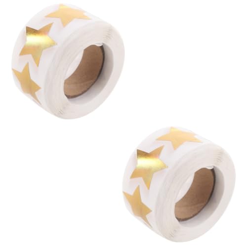 DIYEAH 2 Rollen Pentagramm-Aufkleber small favors kleinigkeiten Aufkleber für Adressetiketten Aufkleber-Etiketten Hochzeitsaufkleber Verpackungsaufkleber Spiegelaufkleber Golden von DIYEAH